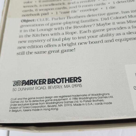 Clue Vintage Classic Board Game 1986 Complete Parker Bros. Game Night Detective - Picture 3 of 16